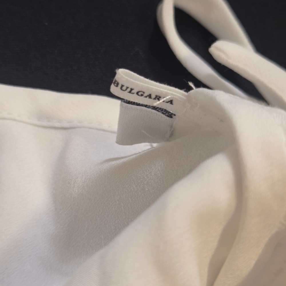 Sandro Paris Womens White Textured Open Back Tie Detail Long Sleeve Top Size 1 - Picture 11 of 11